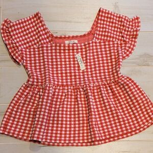 Red and White Gingham Top